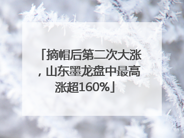 摘帽后第二次大涨，山东墨龙盘中最高涨超160%